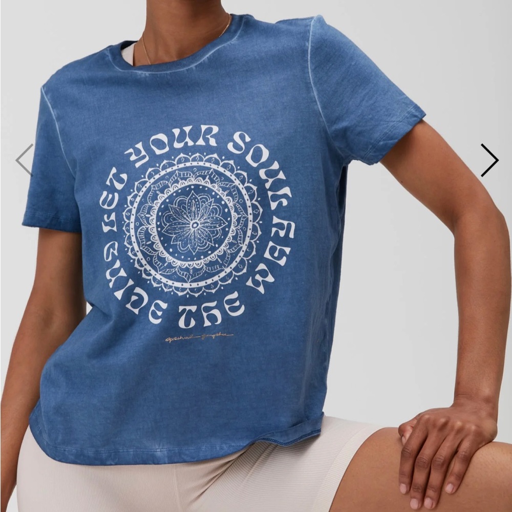 Spiritual Gangster Let Your Soul Guide the Way blue tee size XS - NWT